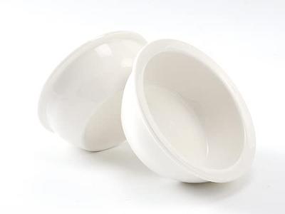 GUUSII HOME Ceramic Cat Bowls, 14cm, Set of 2, Plates Only, No Feeder (White, 14cm)