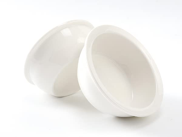 

GUUSII HOME Ceramic Cat Bowls, 14cm, Set of 2, Plates Only, No Feeder (White, 14cm)