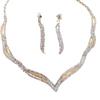 Bridal Jewelry Delicate Ol Claw Chain Rhinestone Fox Tail Necklace, Earrings Set 472