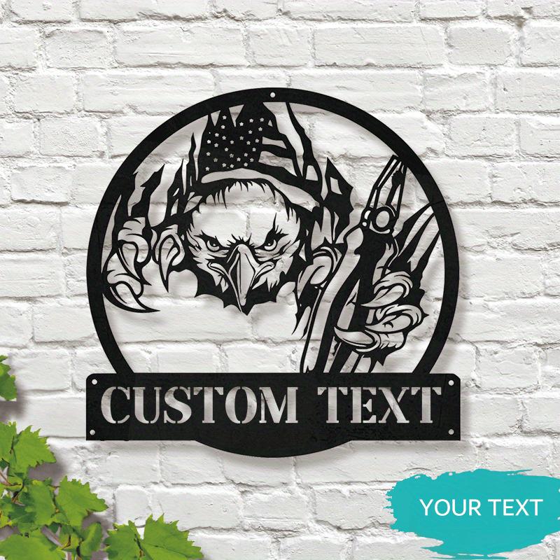 Custom Metal Wall Sign American Flag Eagle Lineman Hanging Decor Sculpture Gift