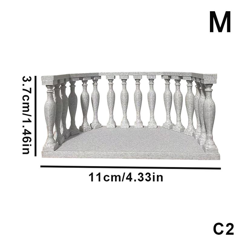M-Miniature Dollhouse Balcony With Railing European Balcony Suitable For Collectors, Miniature Scenes, DIY Dollhouse Accessories