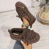 Thick-soled Cross-strap Autumn and Winter New Fashionable Velvet Thickened Thermal Short Tube One-pedal Elastic Snow Boots