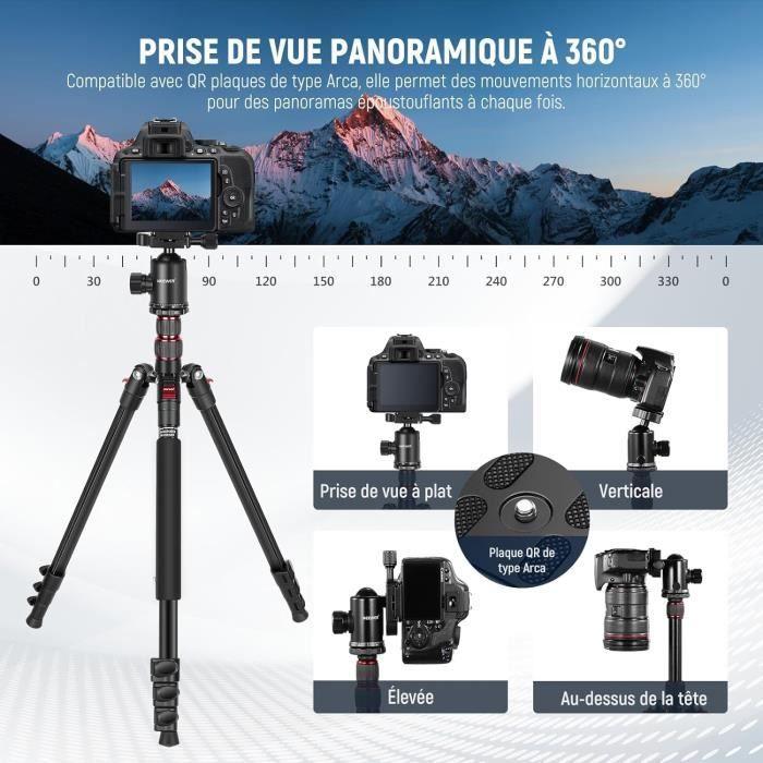 Neewer trépied pour appareil photo reflex numérique avec tête sphérique panoramique à 360