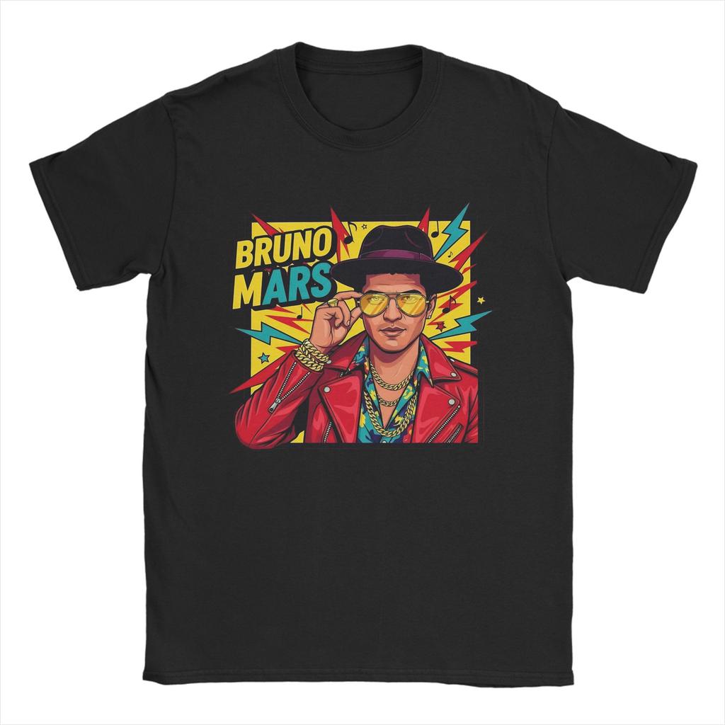 Rapper Bruno Mars T Shirt Unisex Pure Cotton Funny TShirts Crew Neck  Tee Shirt Short Sleeve Clothing Plus Size