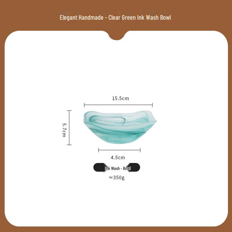 Diren Frosted Ink Wash Glass Serving Plates & Bowls