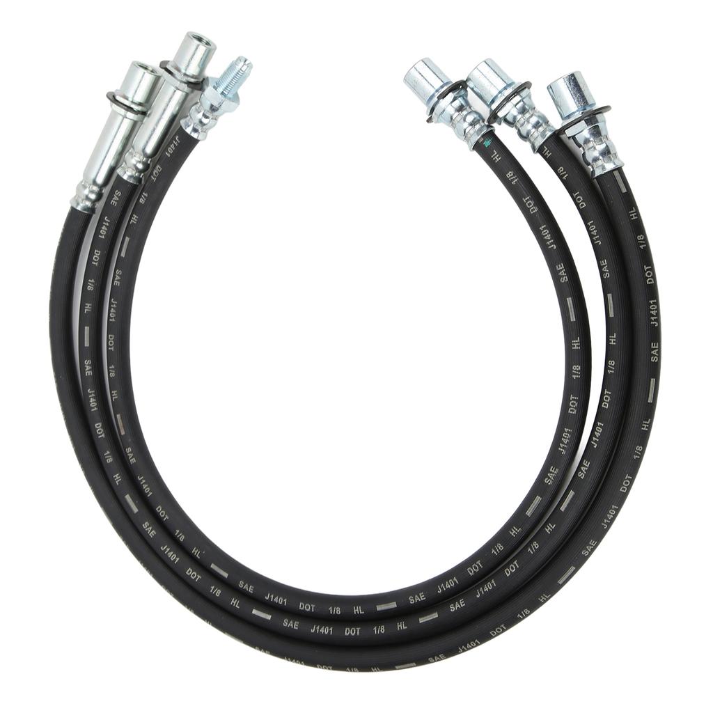 3pcs Extended Brake Line Kit Rear Front Rubber Replacement for Hilux LN106R LN46 RN46 YN65R