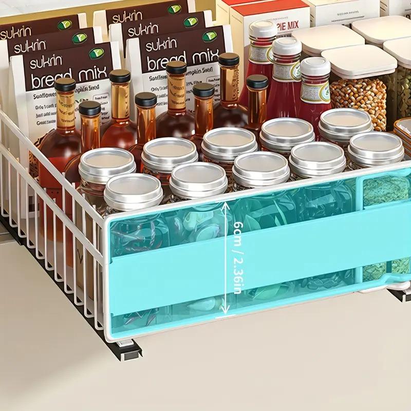 Erweiterbare Ausziehküchenorganizer mit 3 Auszugsschienen, Aufbewahrungsschale geeignet für Küchen, Schränke, Speisekammern