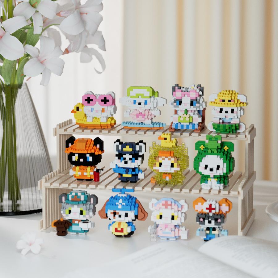 Animals Adults Cat Particle Micro Building Blocks Dog Bricks Construction Set Toys For Children Girl 6 Year Old Games Child Gift