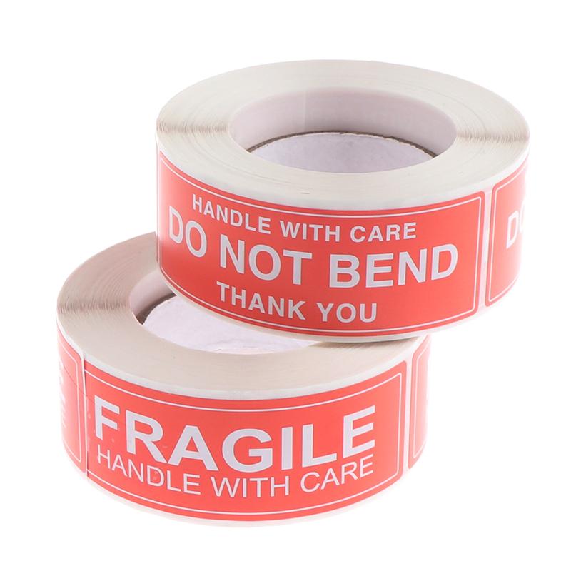 

250Pcs Fragile Warning Stickers Handle With Care Do Not Bend Sign Package Decal