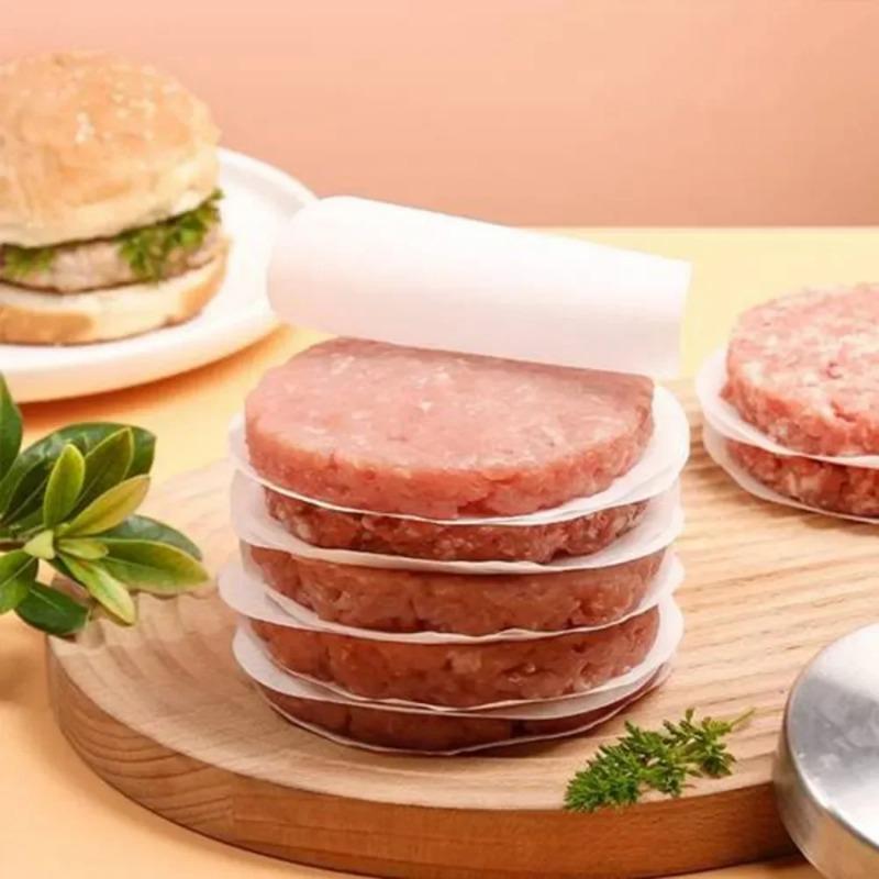 50/100/200/500PCS Disposable Hamburger Patty Separation Pads 11cm Round Hamburger Food Pads Paper Non-stick Oil Paper Baking Paper