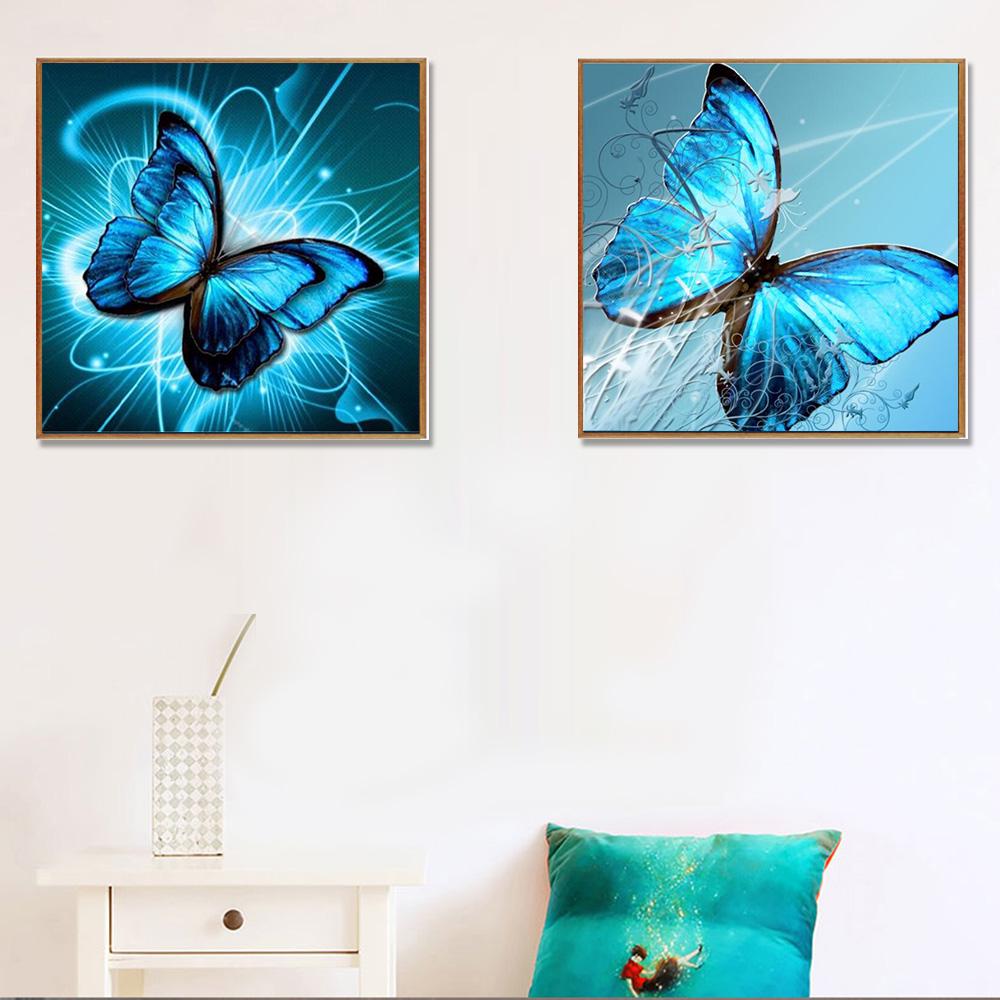 Vyšívání 5D Diy Diamantová malba Zvířecí motýl Křížkový steh Malba Diamantové vyšívání