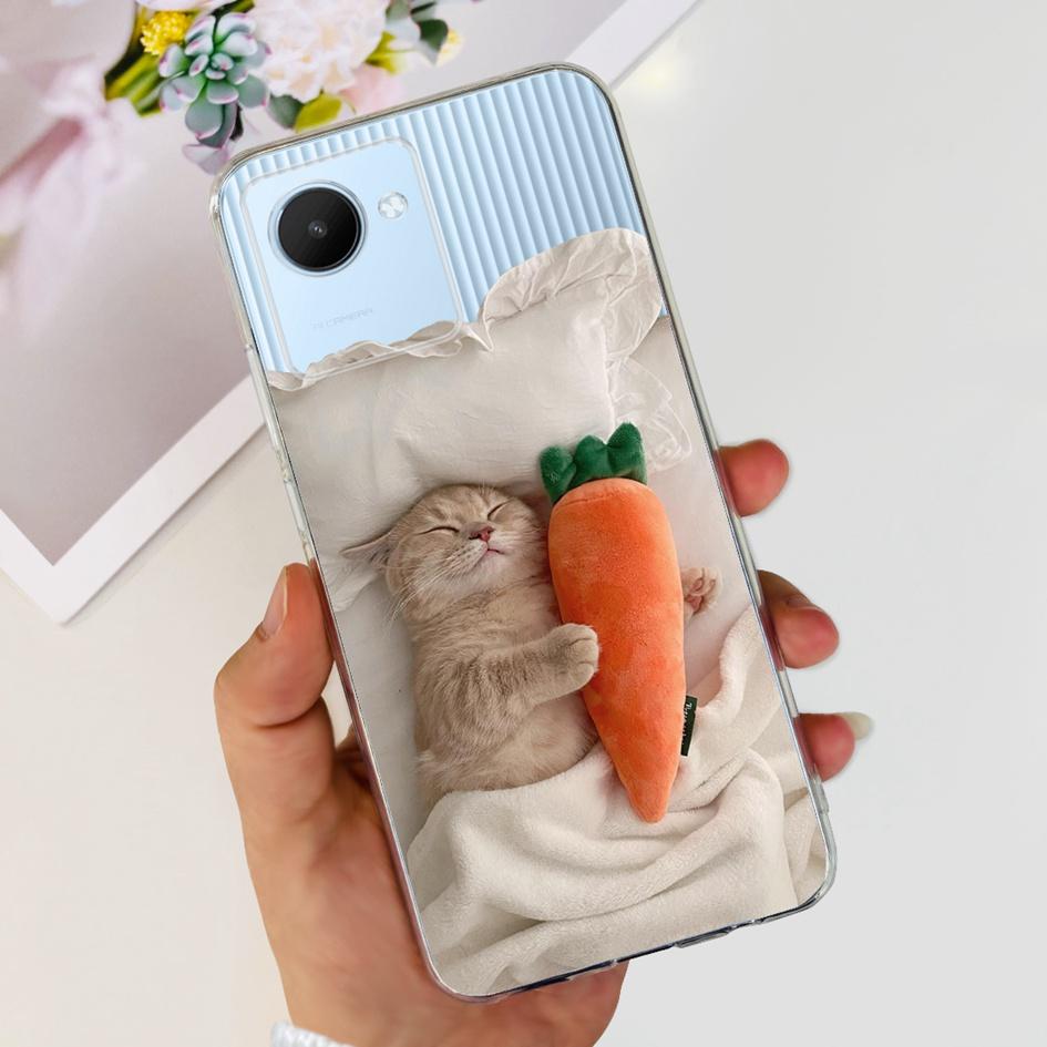 Für Realme C30 C30S Hülle RMX3690 RMX3581 Süßer Panda Weiche Klare Silikon Handyhülle auf RealmeC30 RealmeC30S Narzo 50i Prime Funda
