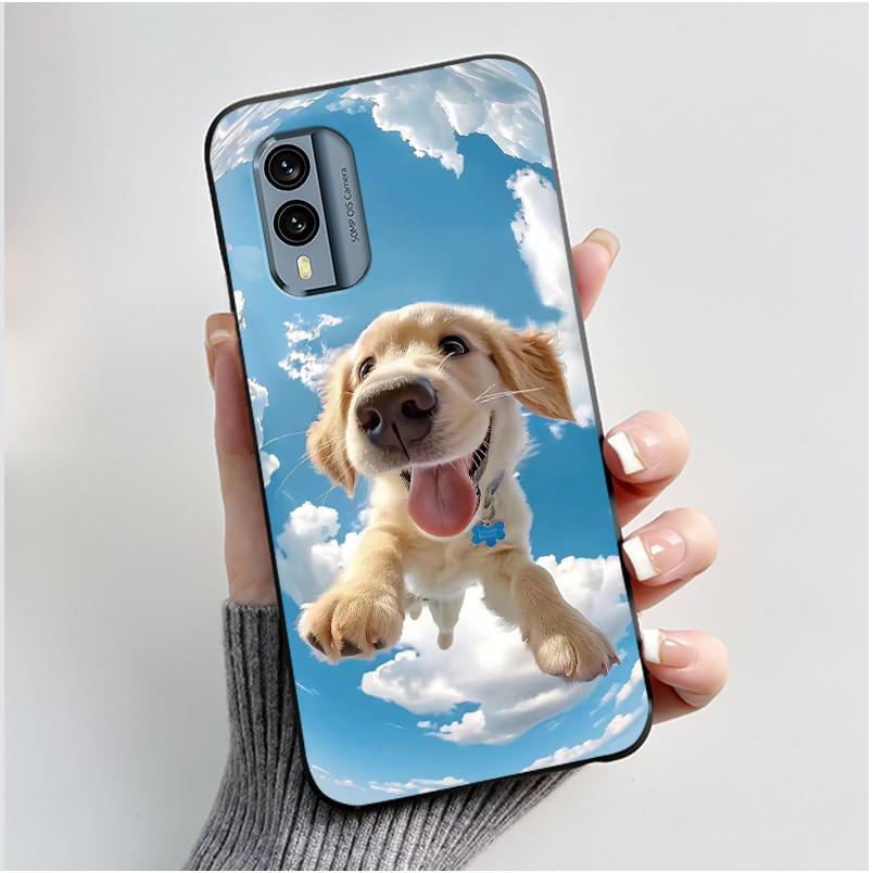 Casing For Nokia X30 5G Anti-scratch Bumper Soft Shell For Nokia XR21 Beautiful Brightly Colored Sunflower Pattern Black Case