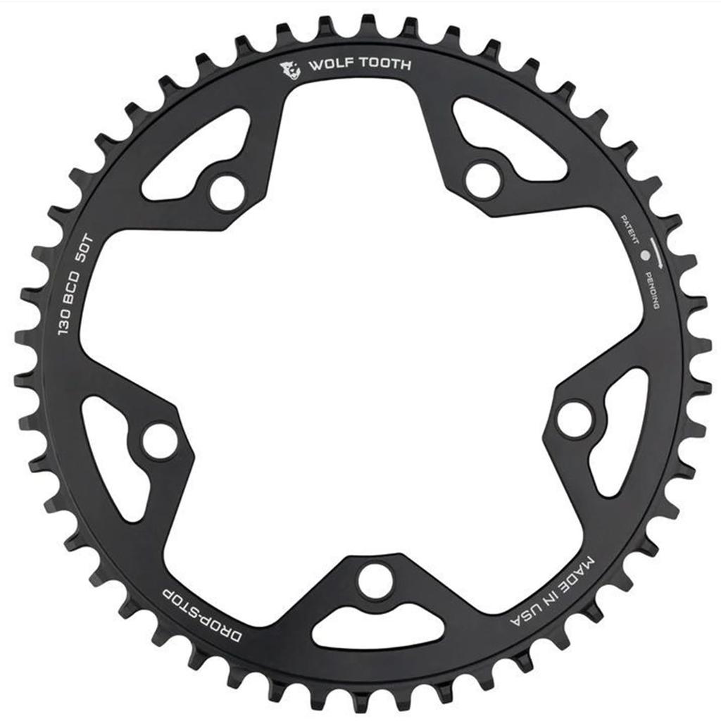 Wolf Tooth 130 BCD 5 Bolt Chainring 50T compatible with SRAM Flattop Chainring