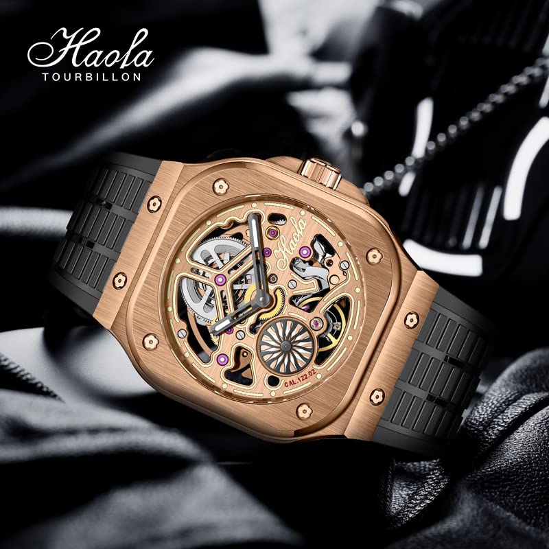 HAOFA Skeleton Mechanical Automatic Hollow Dial Sapphire Glass Stylish Waterproof High Quality Watch Popular Gift Men's Men's Men's