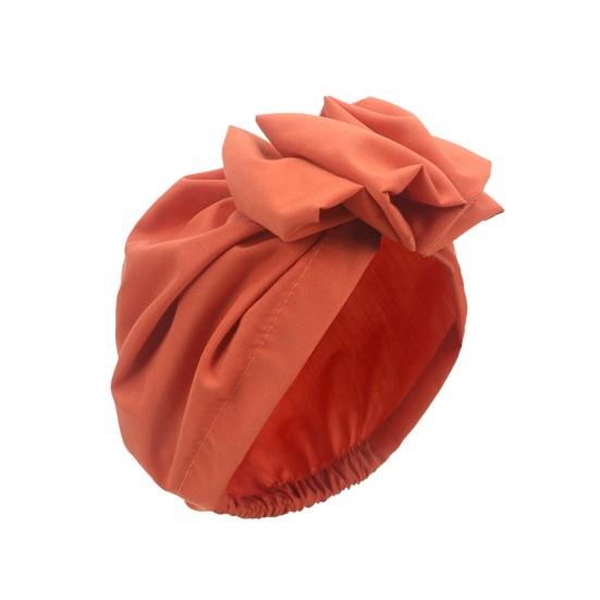 Turban Hat Retro French Style Flower Decor Women Hat Solid Color Breathable Wind-proof Headwear Daily Wear