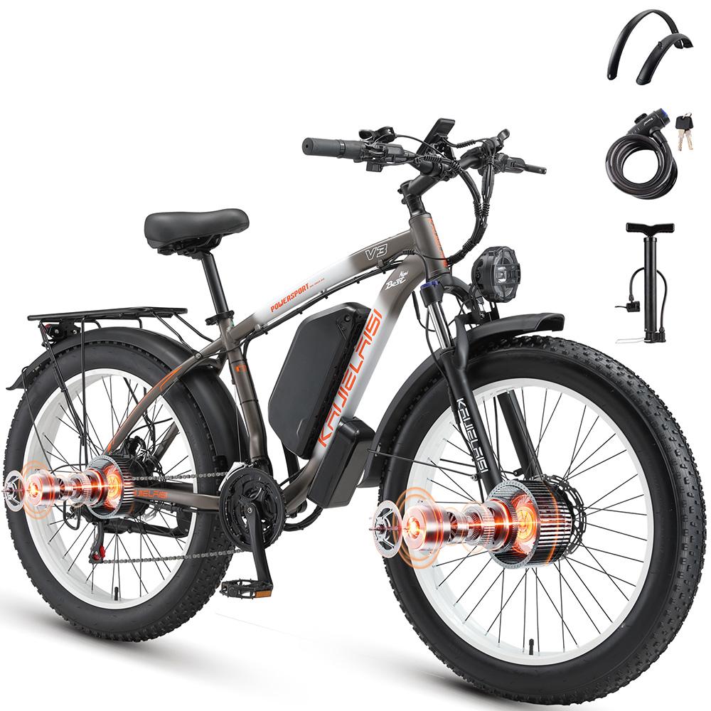 Elektrofahrrad Kaijielaisi V3 26" 1000Wx2 Motor Doppelscheibenbremsen 48V 23AH Erwachsenes Elektro-Mountainbike 21 Gänge Maximale Last 150kg