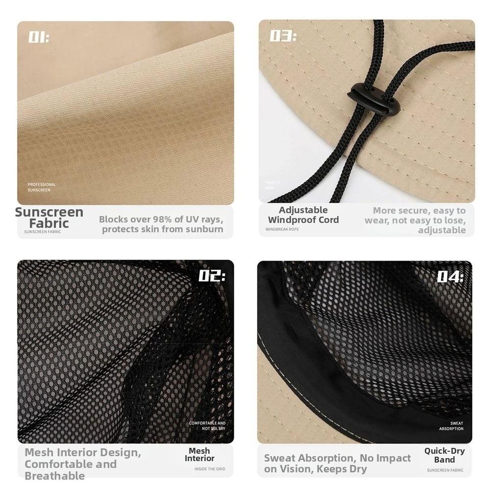 Breathable Fisherman's Hat Anti-UV Mountaineering Cap Portable Bucket Hats