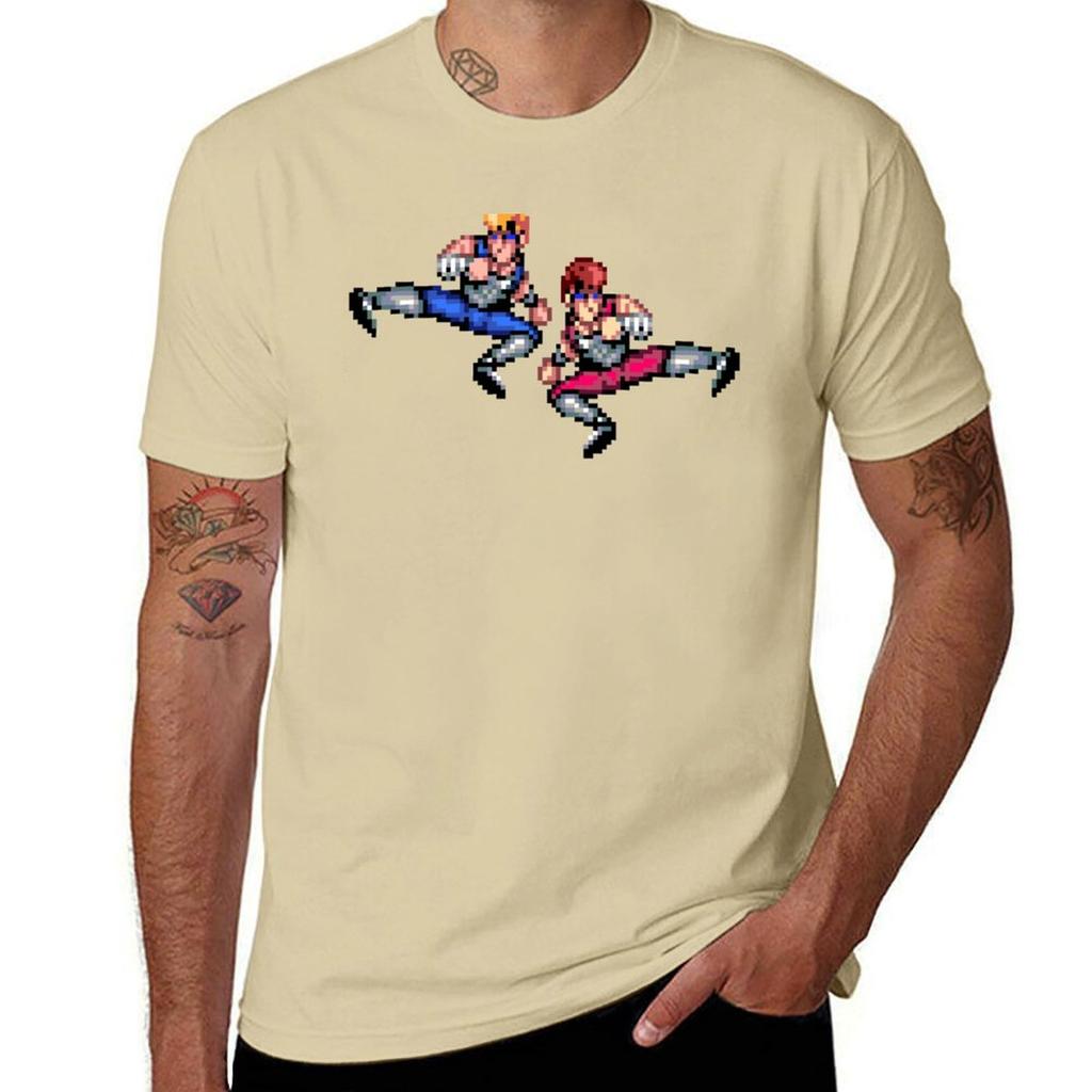 Double Dragon Flying Kicks Tshirt Plain Aesthetic Clothing Quickdrying Anime Clothes T Shirts Unisex