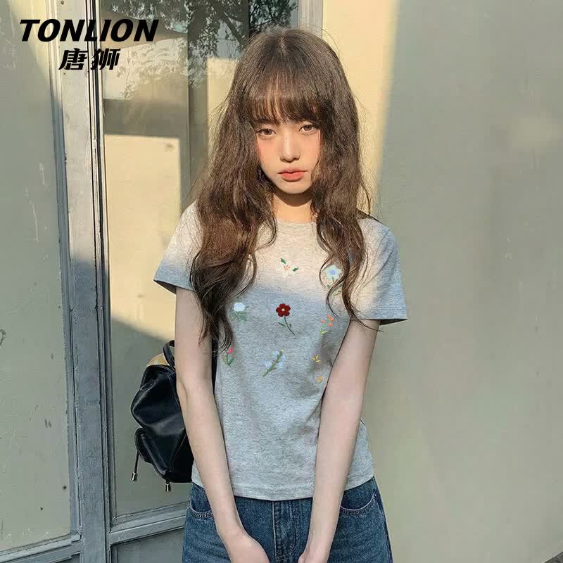 TonLion Women s Slim-Fit Floral T-Shirt S