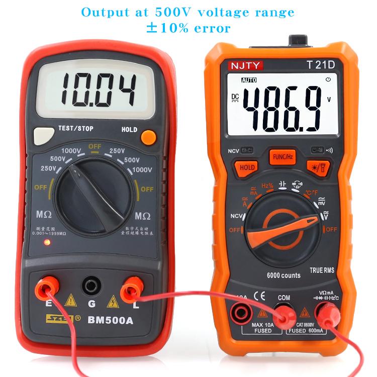 SZBJ BM500A digital insulation resistance tester, electronic shake table, 1000V 250V megohmmeter, resistance meter