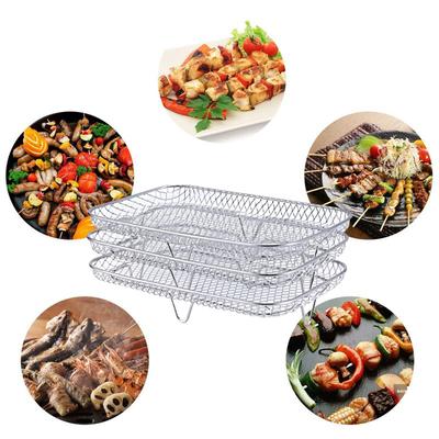 Air Fryer Rack Stackable Grid 3-layers Grill Rack Stainless Steel Household Gadgets for Home Kitchen Oven Steamer Cooker Gadgets
