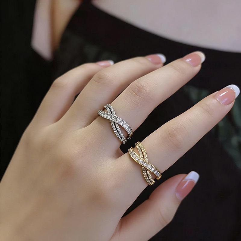 1Pcs Zirconium open adjustable finger ring, versatile finger ring, retro alloy ring