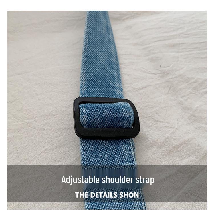 Wszechstronna torba na ramię i crossbody z teksturowanego spranego denimu 2025 z wieloma kieszeniami