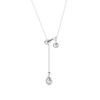 Summer 2024 Blue Zircon Water Drop Y-Shaped Adjustable Necklace for Women