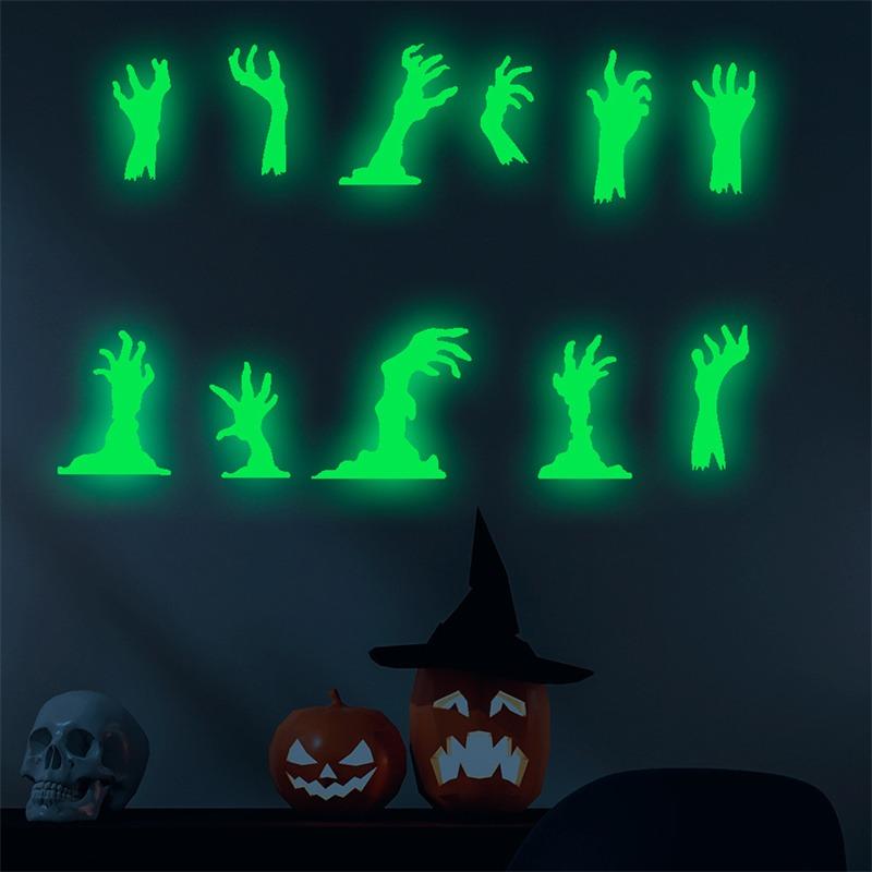 Halloween New Luminous Wall Sticker for Kids Room Bedroom Home Decoration Glow In The Dark Moon Decal Fluorescent Stickers