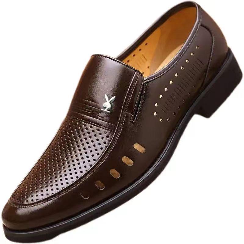 

Мужские кожаные слипоны в корейском стиле для весны/лета - Модные, повседневные и подходящие для бизнеса с влиянием британской моды. 41