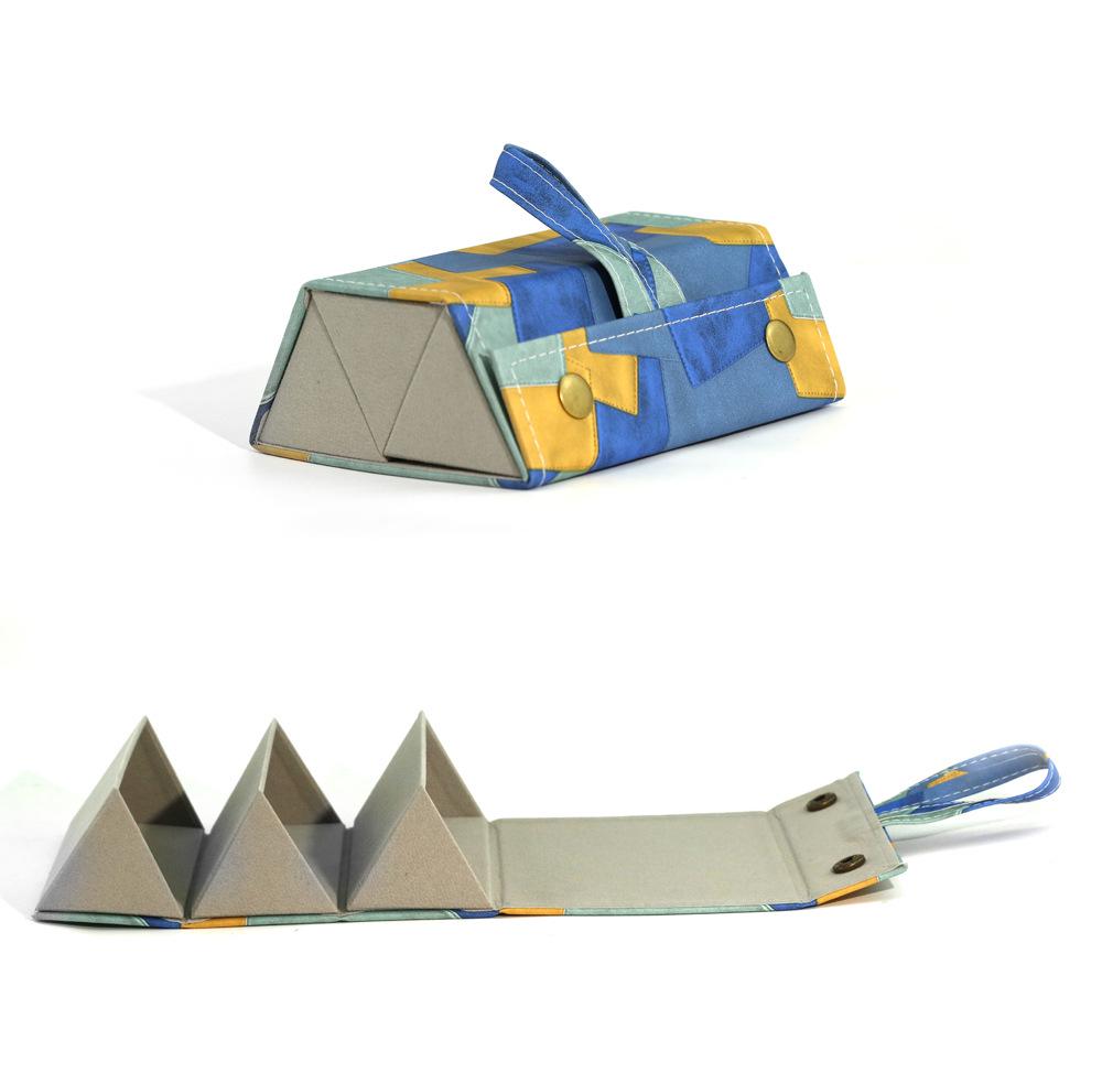 Leather Multi-Compartment Eyeglass & Sunglasses Storage Case, Portable & Foldable with Large Capacity