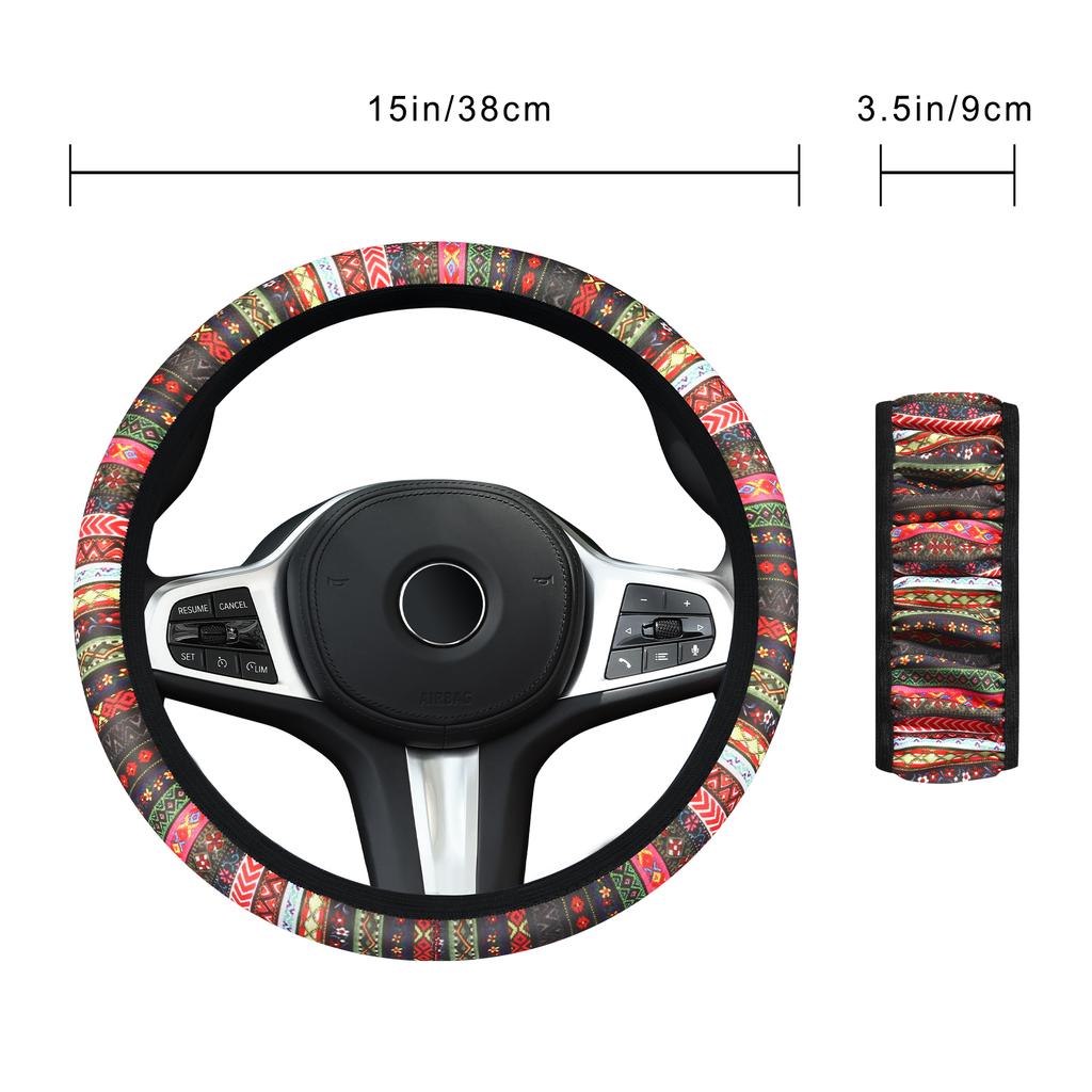 Car steering wheel cover breathable non-slip no inner ring elastic ultra-thin elastic national windmill handle cover