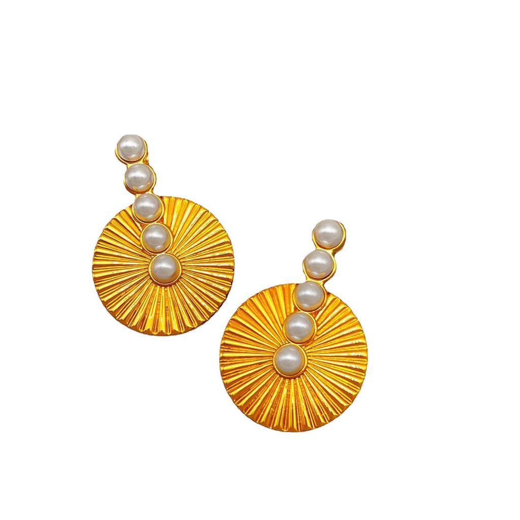 Versailles Retro Pearl Fan Earrings - Luxury European & American Trend