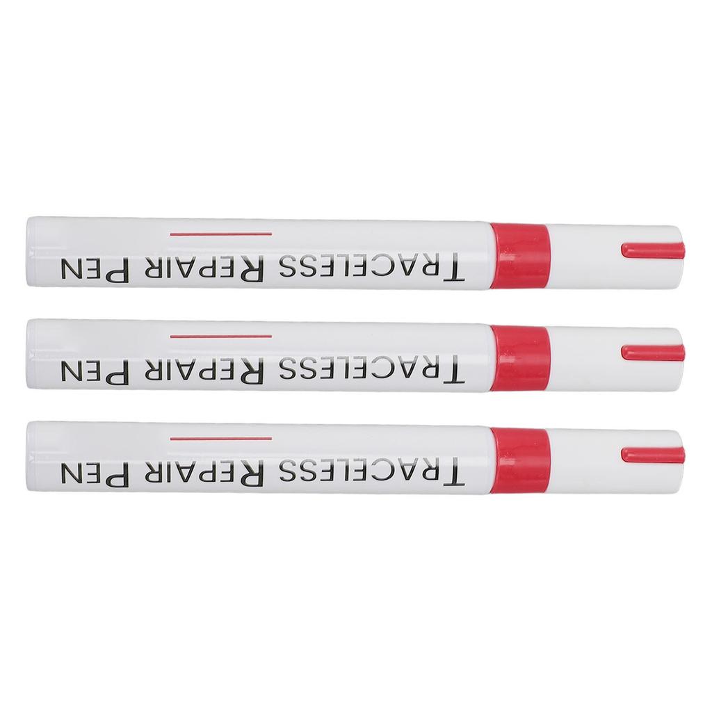 3Pcs Car Touch Up Paint Pen Scratch Remover Red Color Repair Restore Refurbished Fill Tool