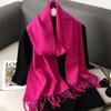 62Color Solid Women Winter Scarf Warm Thicken Cashmere Shawl Outdoor Fashion Luxury Tassels Pashmina Lady Wrap Windproof Scarves