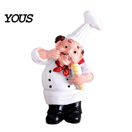 Kitchen Refrigerator Magnet 3D Cartoon Chef Magnet, Resin Baker Decorative Fridge Note Holders Memo Notes Photo Holder for Home Decor Family Magnets