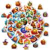 50pcs cartoon pumpkin Halloween decorative stickers, waterproof creative graffiti horror stickers, decorative gifts for kids