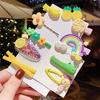 Cute Colorful Polymer Clay Children Headwear Rainbow Cloud Lollipop Hairpins