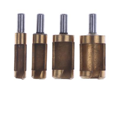 4 Teile/satz Titan Beschichtet Stecker Cutter Loch Holz Holz Bohrer 6-16Mm