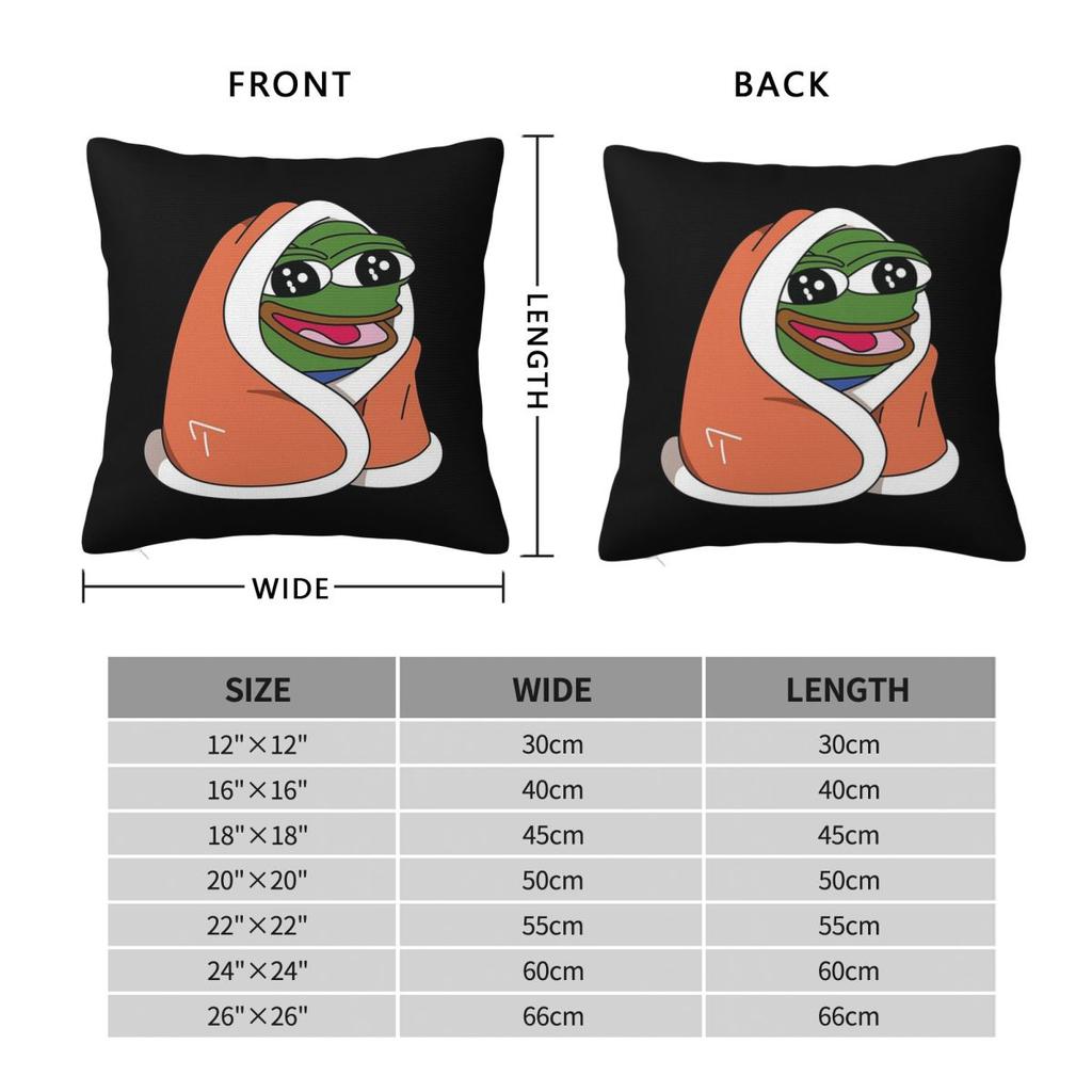 Sad Frog Pepe Square Pillowcase Pillow Cover Cushion Decor Comfort Throw Pillow for Home Sofa
