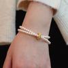 Temperament Jewelry, Natural Amethyst Bracelet, Strawberry Crystal Light Luxury Bangles Women Fashion Jewelry Accessories Gift