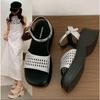 Leather Retro High Heels Sandals  Shoes Buckle Strap 2025 New Spring Summer Wedges Lady Platform Sandals
