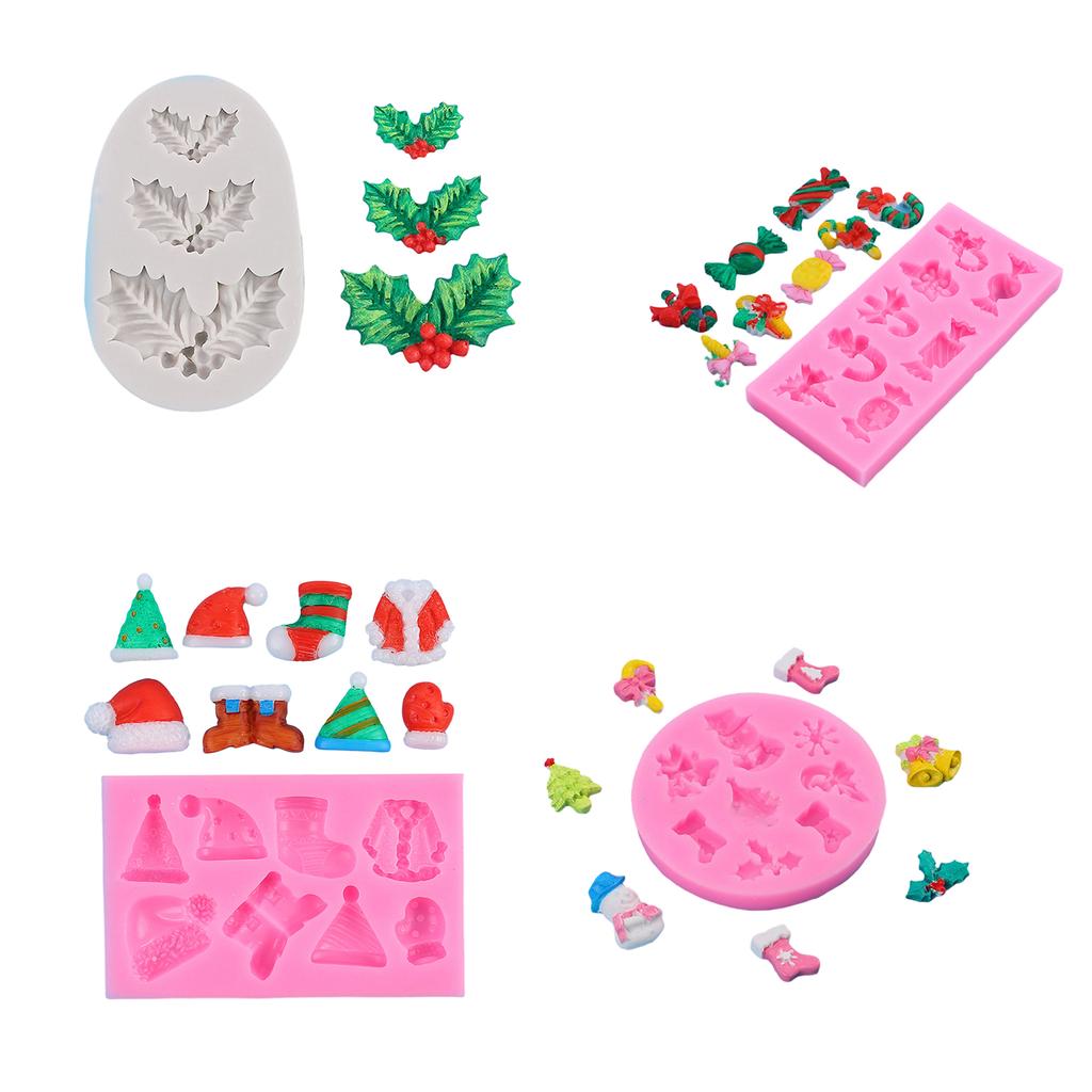 Candy Tree Hat Socks Silicone Mold Fondant Mould Cake DIY Supplies Pastry Baking Tool Christmas Ornament Soap Mold