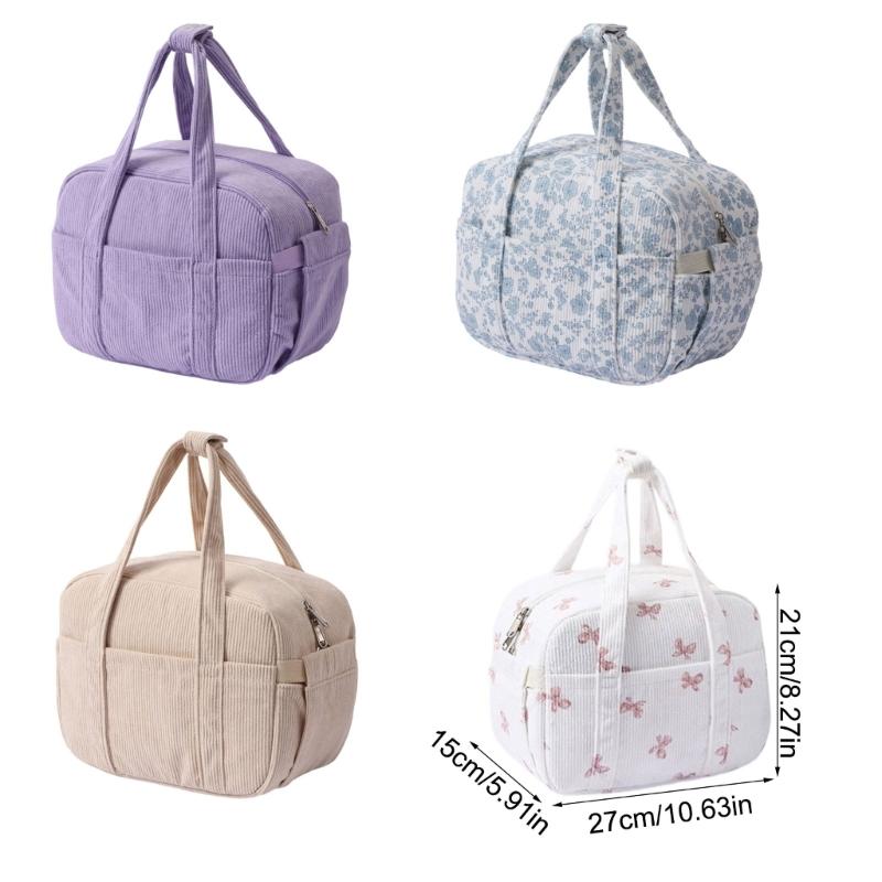 Large Capacity Cotton Lunch Bag With Aluminum Foils Lining for Picnics Office Meals and Daily Use Items