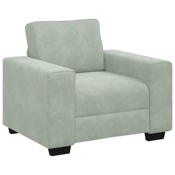 VidaXL Fauteuil Gris clair 60 cm Velours, canapé simple, canapé confort, fauteuil TV, canapé, siège de canapé, canapé relax, 4105247