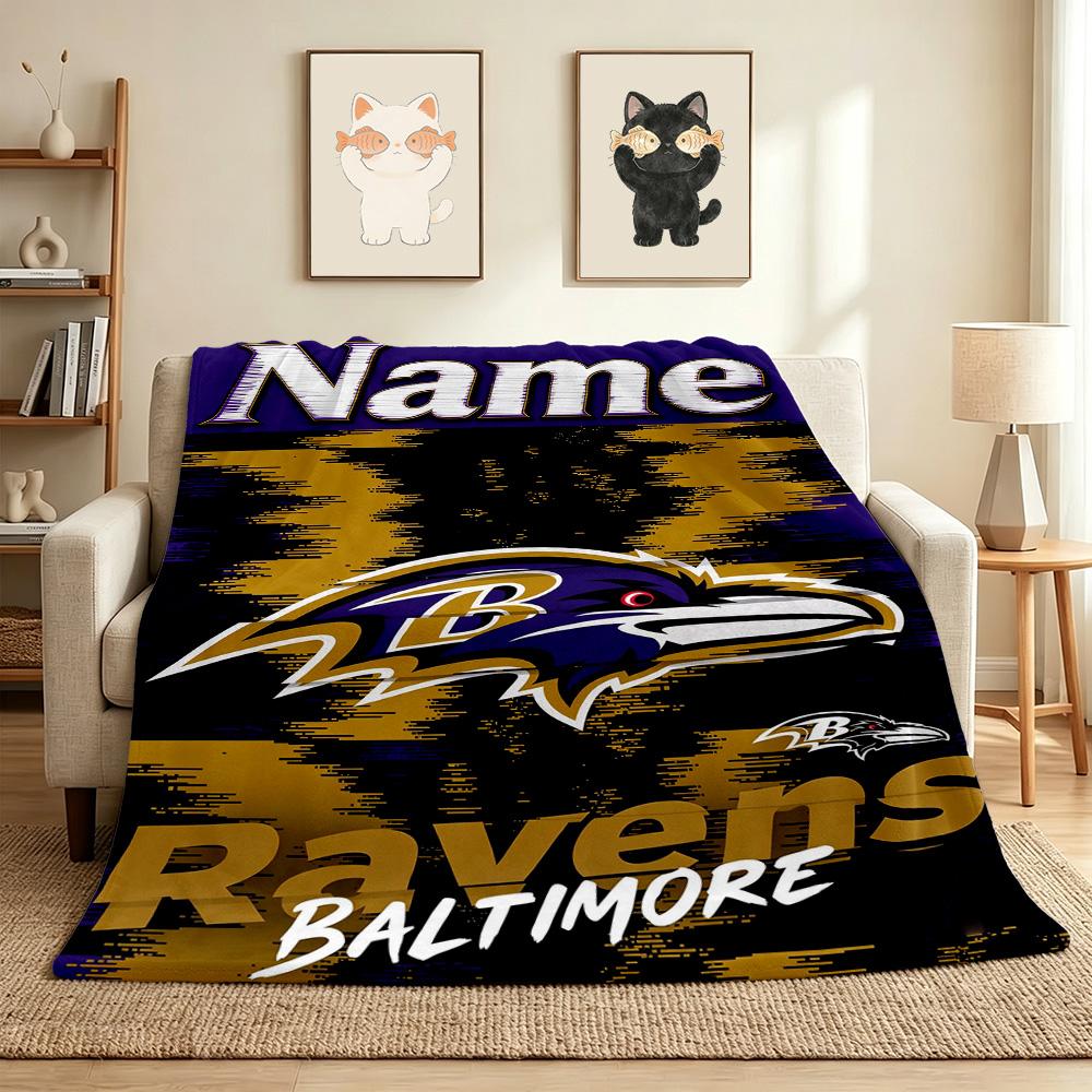 Custom Ravens Pride Soft Throw Blanket Flannel Blanket Warm Sofa Bed Camping home Decor Unique Christmas Gift C10371