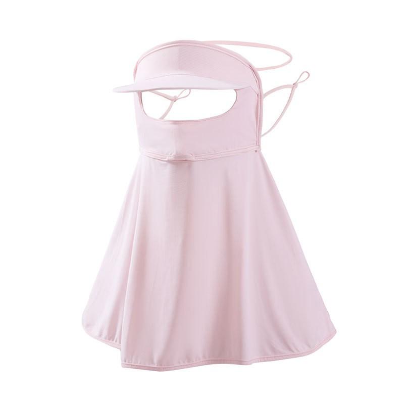 Womens Ice Silk Sun Protection Face Cover With Wide Brim Hat UV Blocking Neck Eye Shield Breathable Adjustable Visor