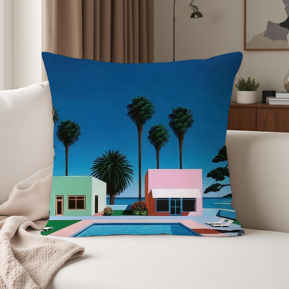 Hiroshi Nagai Vaporwave Japan Pillow Case Suitable For Bedrooms Living Rooms Cars Home Decoration