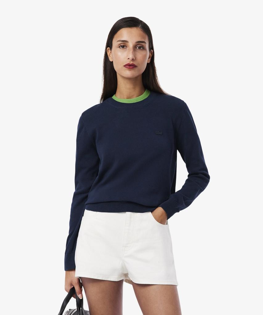 LACOSTE Women'S Light Cotton Crew Neck Sweater Af4145-56G 166